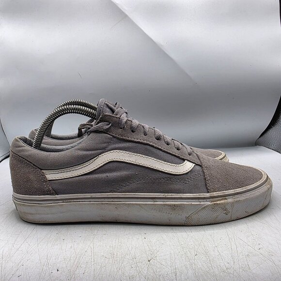 Vans Old Skool Mens Size 10 Gray White Sneaker Shoes Skate Casual Walking Outdoo - Picture 13 of 13